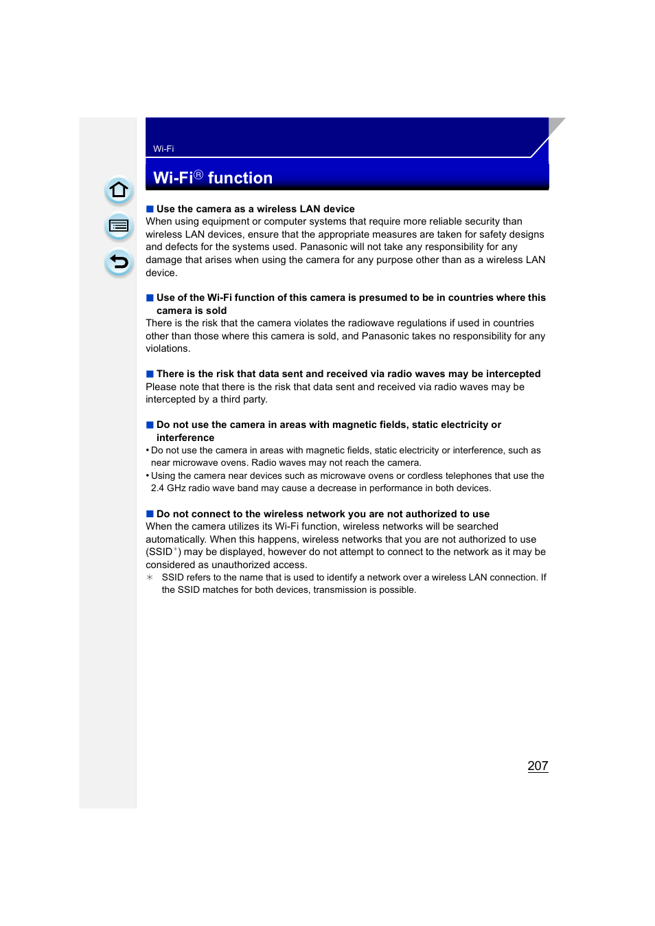 Wi-fi, Wi-fi function, Function | P207) | Panasonic DMC-GH3KBODY User Manual | Page 207 / 319