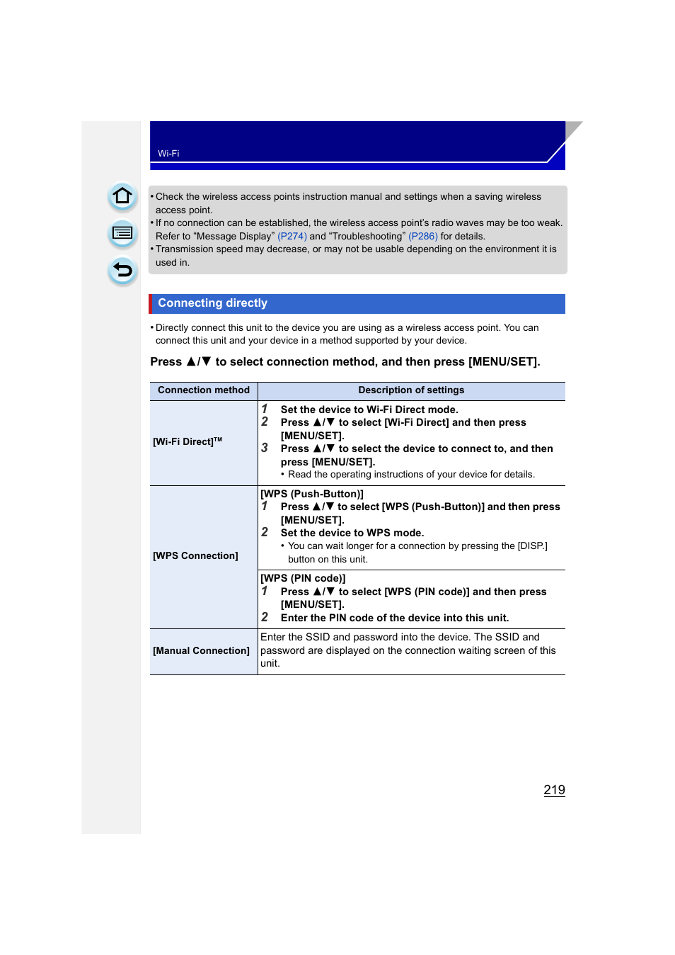 Connecting directly, P219 | Panasonic DMC-GH3KBODY User Manual | Page 219 / 319