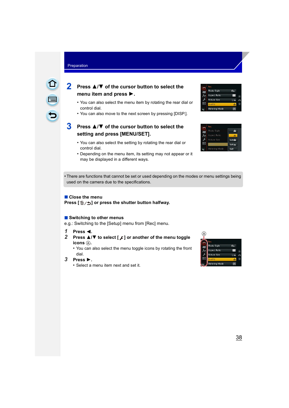 Panasonic DMC-GH3KBODY User Manual | Page 38 / 319