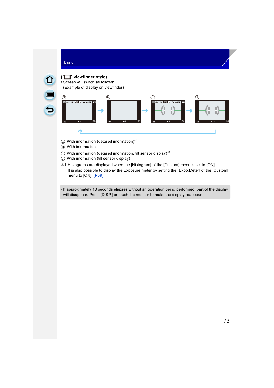 Viewfinder style) | Panasonic DMC-GH3KBODY User Manual | Page 73 / 319