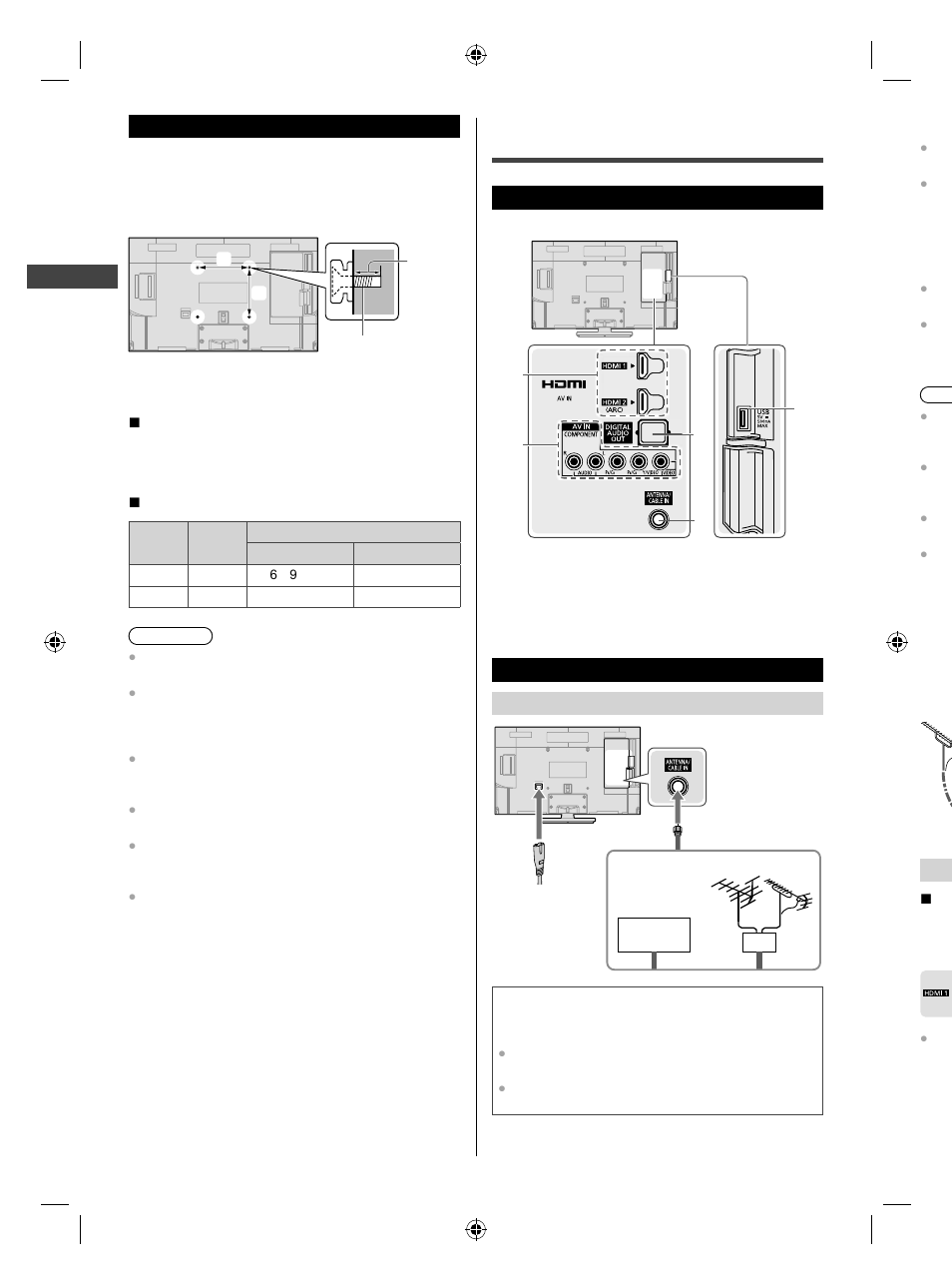 Connecting the tv, Wall mounting the tv (optional), Terminals | Connections | Panasonic TC-32A400U User Manual | Page 10 / 33
