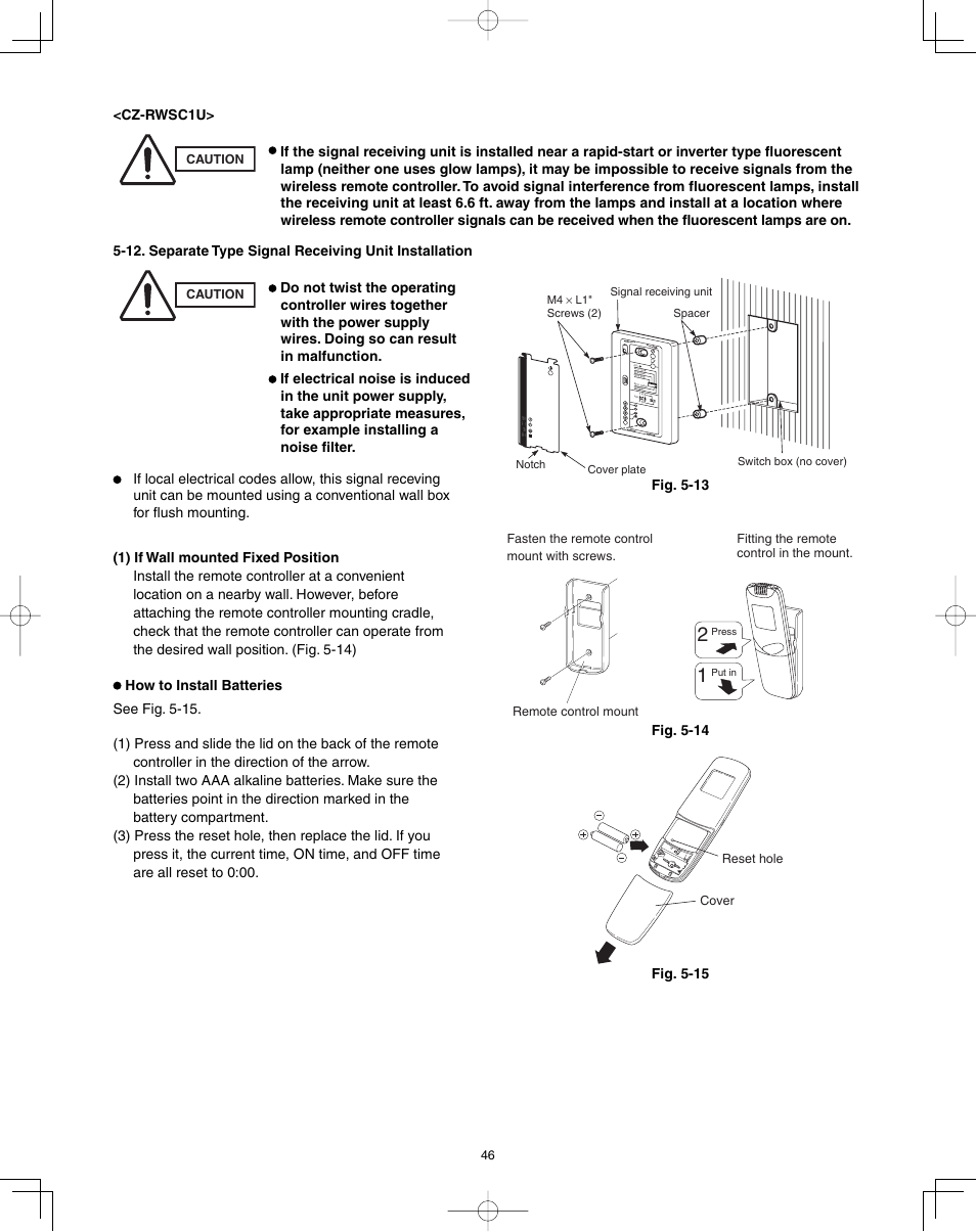 Cz-rwsc1u, Fig. 5-15, Fig. 5-13 | Caution, Reset hole cover | Panasonic 36PET1U6 User Manual | Page 46 / 64