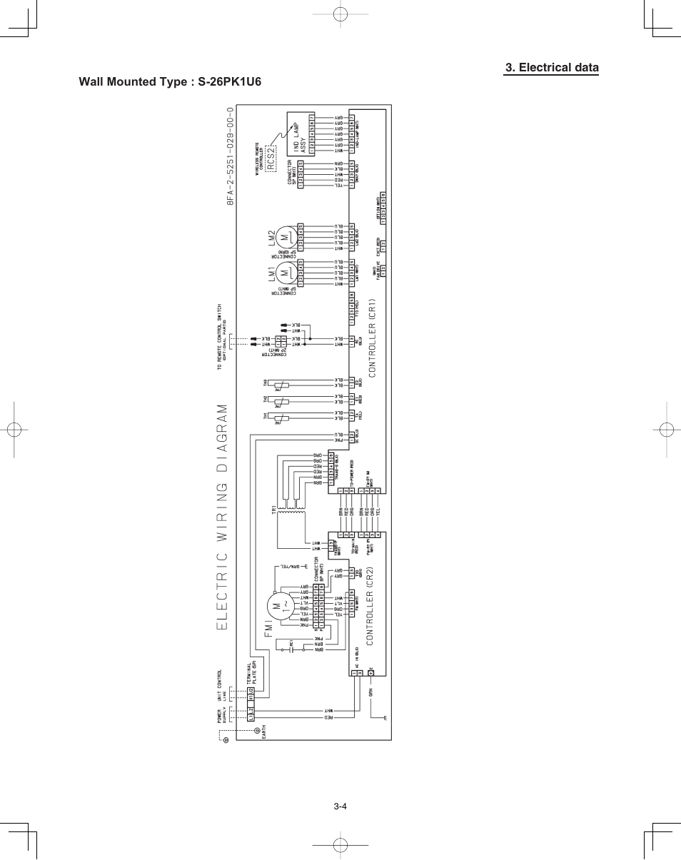 Electrical data wall mounted type : s-26pk1u6 | Panasonic 36PSU1U6 User Manual | Page 146 / 198