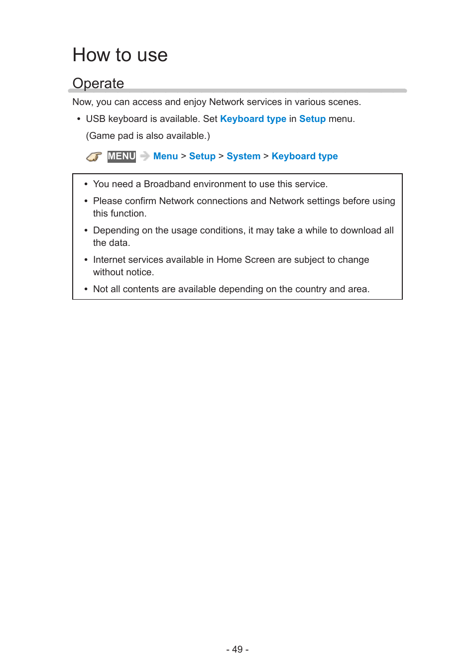 How to use, Operate, Operate 27 | Panasonic TC-55AS530U User Manual | Page 49 / 157