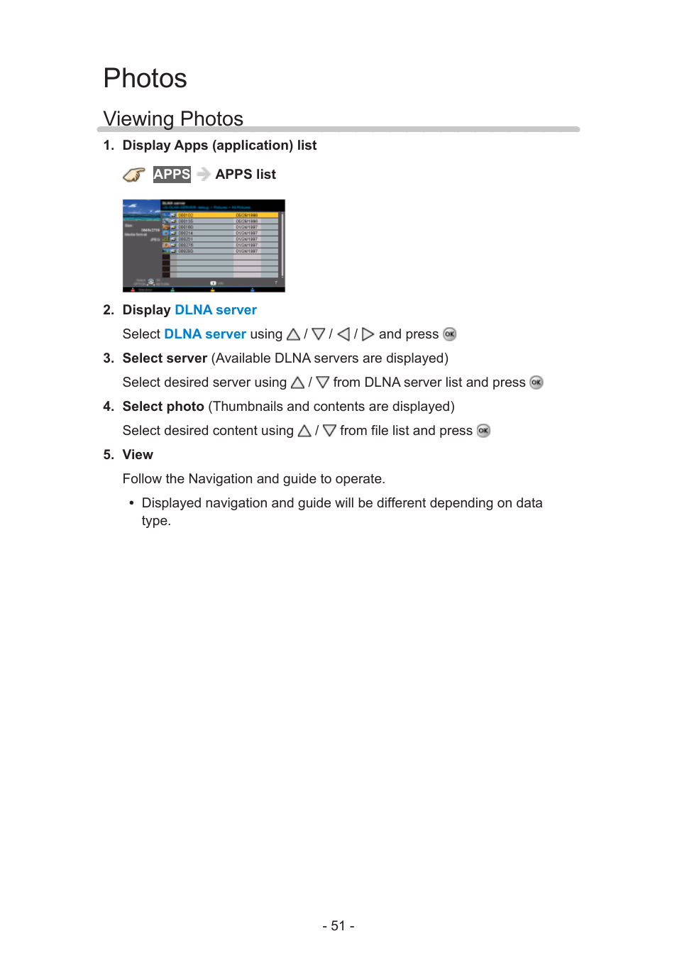 Photos, Viewing photos | Panasonic TC-55AS530U User Manual | Page 51 / 157