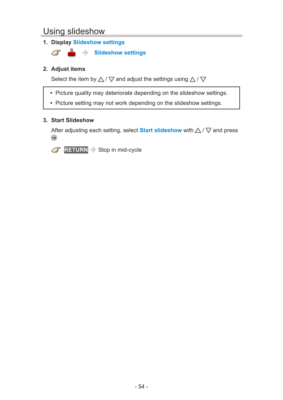 Using slideshow | Panasonic TC-55AS530U User Manual | Page 54 / 157