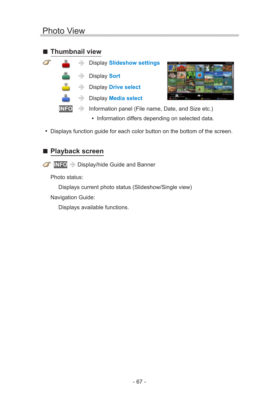 Photo view | Panasonic TC-55AS530U User Manual | Page 67 / 157
