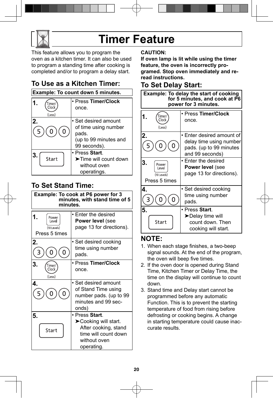 Timer feature | Panasonic NN-SN773S User Manual | Page 22 / 32