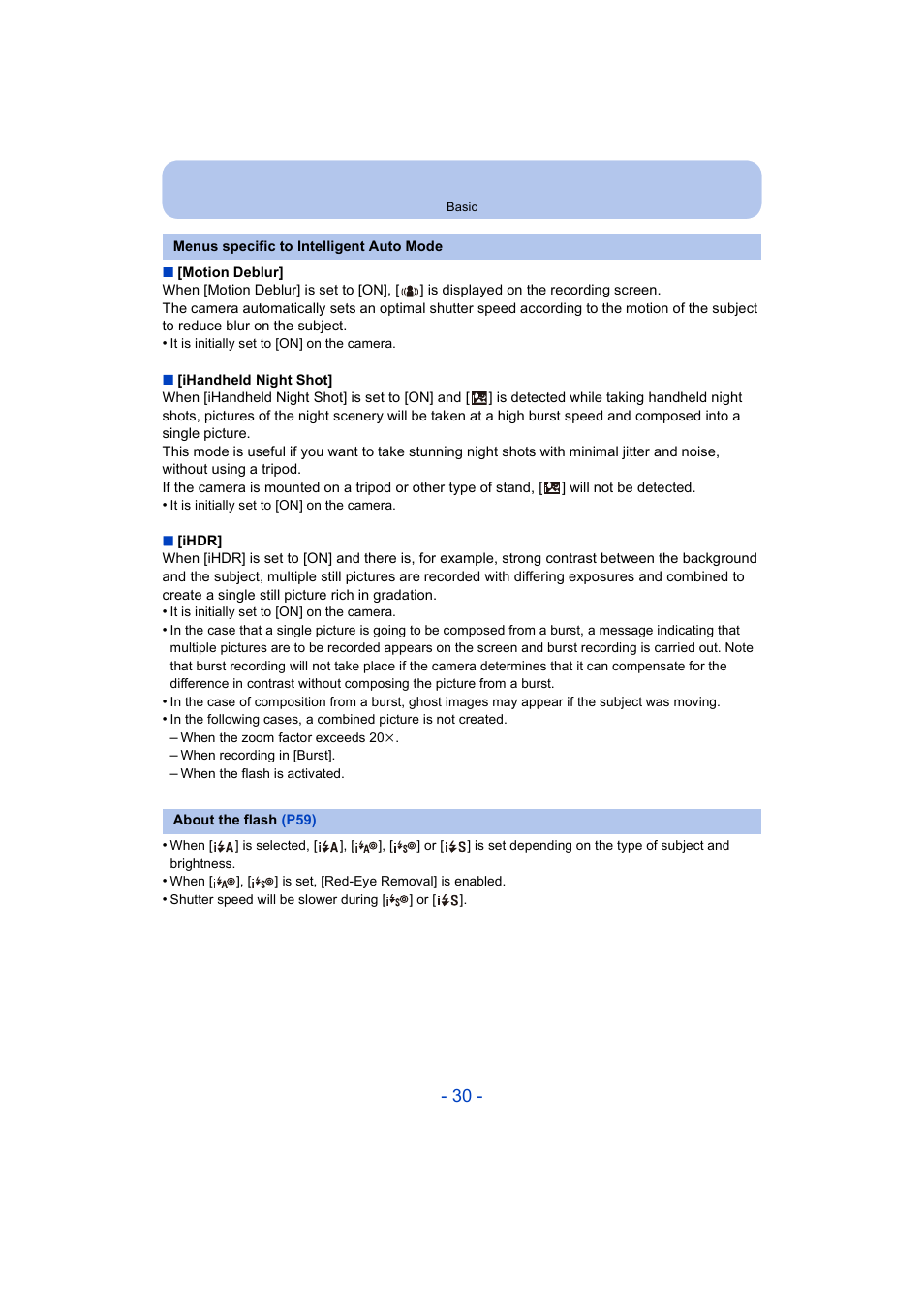 Panasonic DMC-ZS35W User Manual | Page 30 / 186
