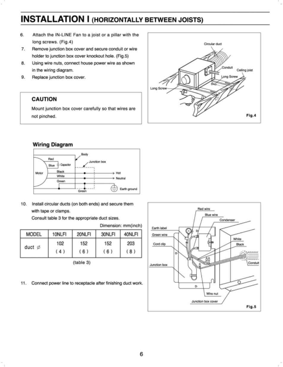 Installation i | Panasonic FV-30NLF1 User Manual | Page 6 / 9