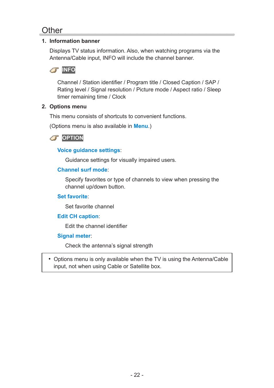Other, Other 22 | Panasonic TC-60AS650U User Manual | Page 22 / 184