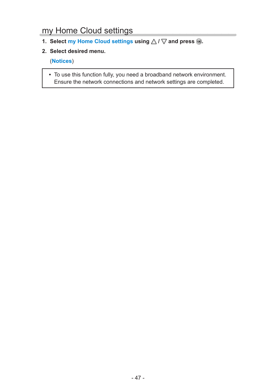 My home cloud settings | Panasonic TC-60AS650U User Manual | Page 47 / 184