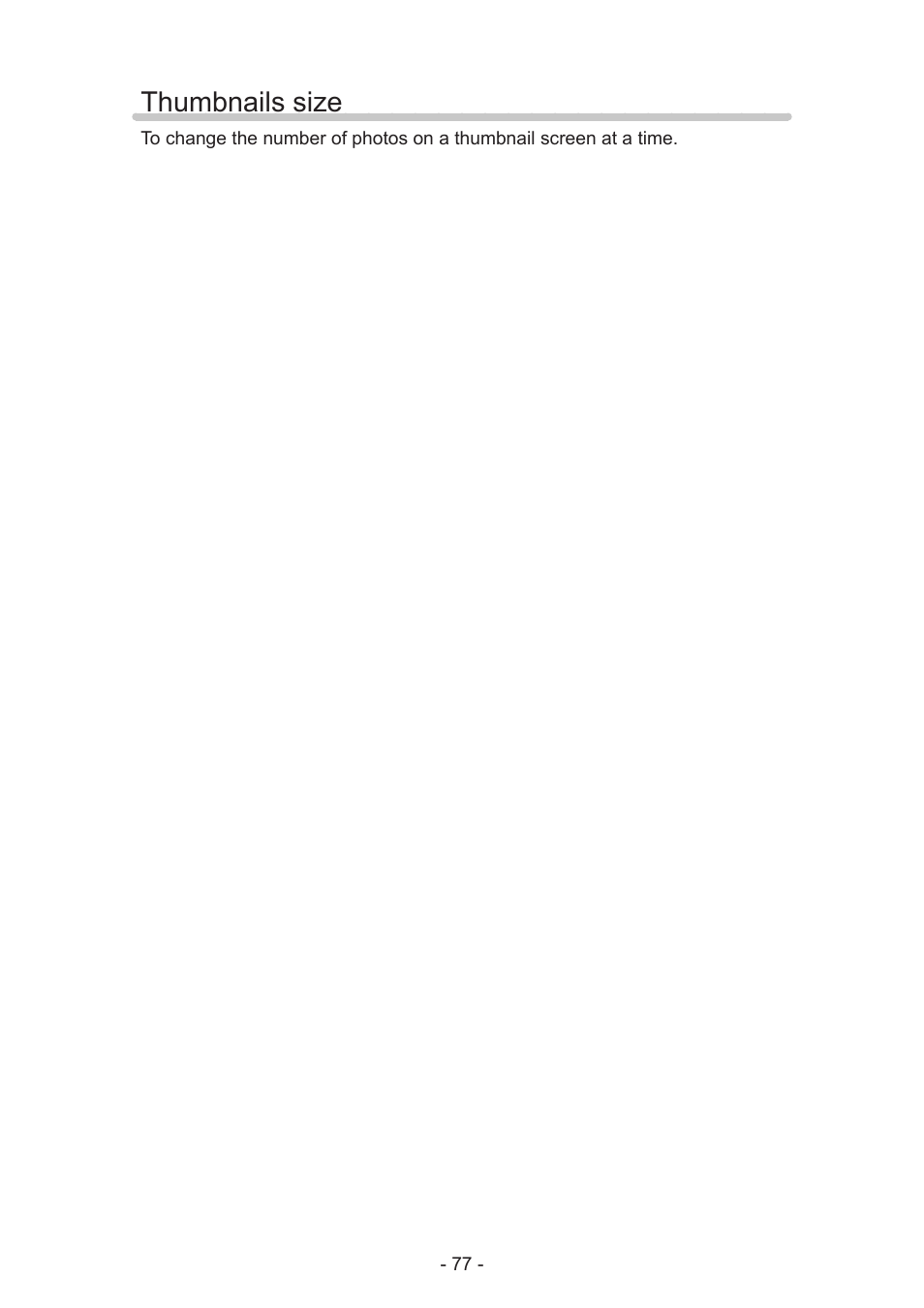 Thumbnails size, Thumbnails size 77 | Panasonic TC-60AS650U User Manual | Page 77 / 184