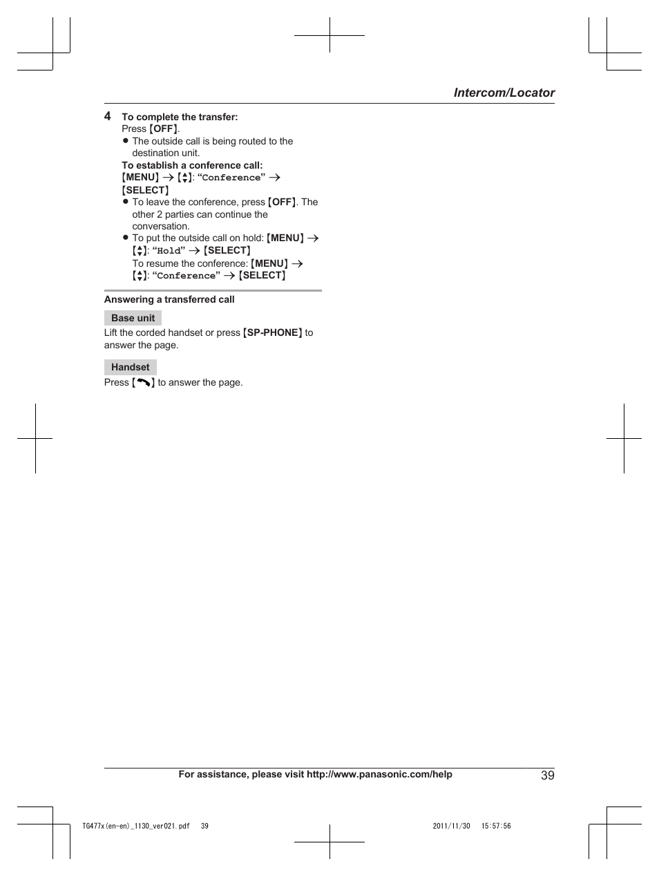 Panasonic KX-TG242SK User Manual | Page 39 / 56