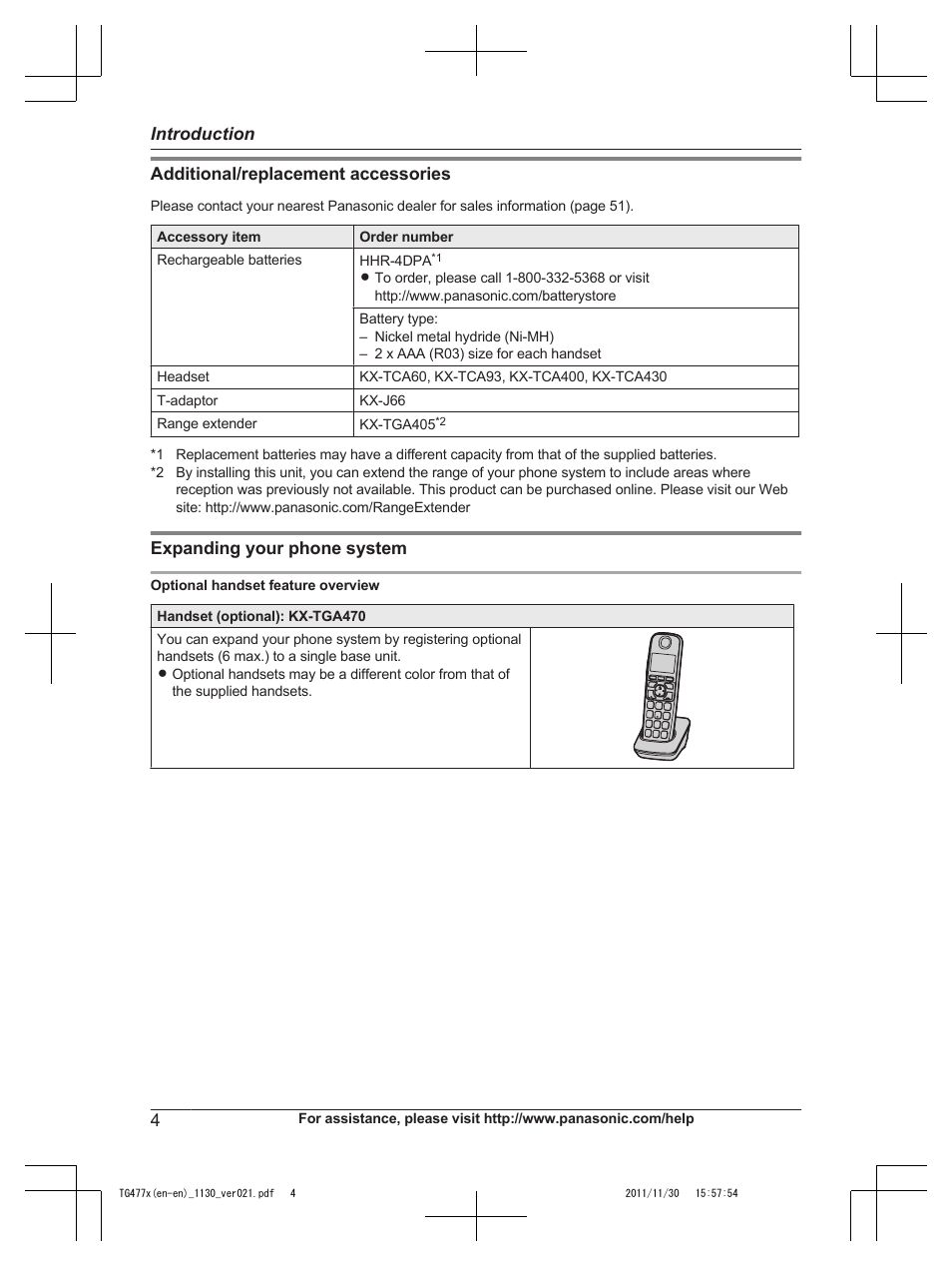 Panasonic KX-TG242SK User Manual | Page 4 / 56