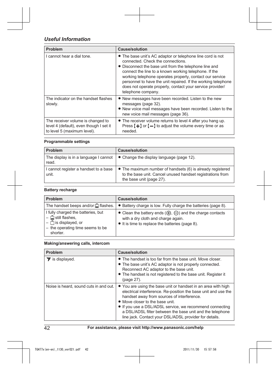 Panasonic KX-TG242SK User Manual | Page 42 / 56