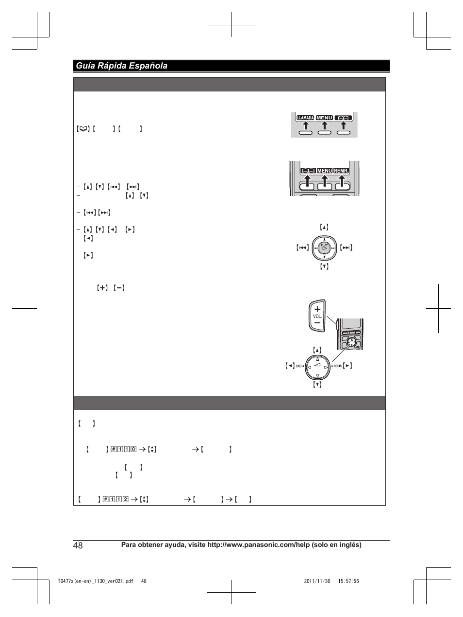 Sugerencias de operación, Cambio de idiomas (predeterminado: “english”), Guía rápida española | Panasonic KX-TG242SK User Manual | Page 48 / 56