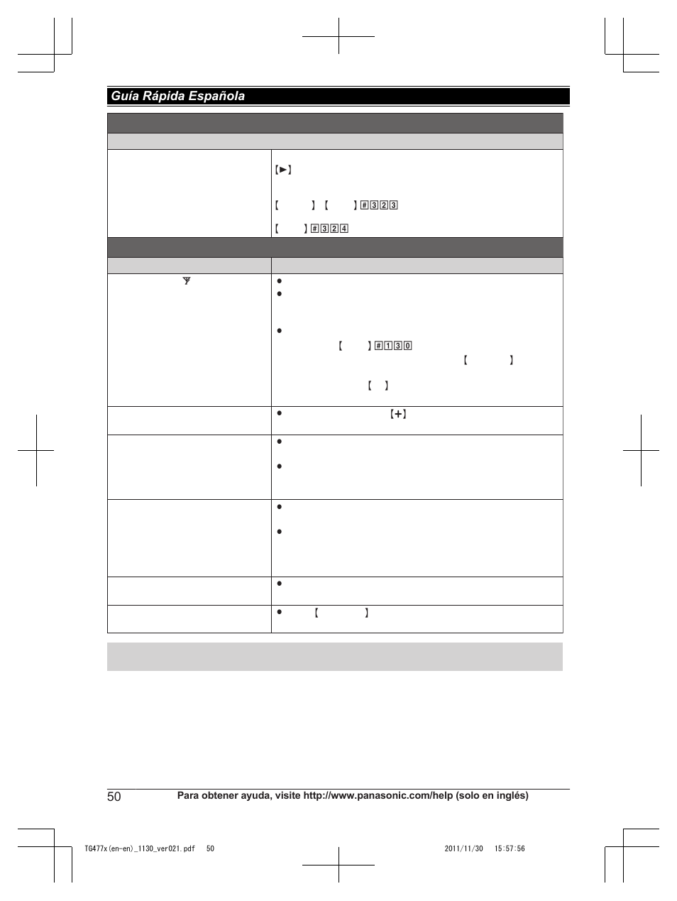 Preguntas frecuentes, Operaciones básicas | Panasonic KX-TG242SK User Manual | Page 50 / 56
