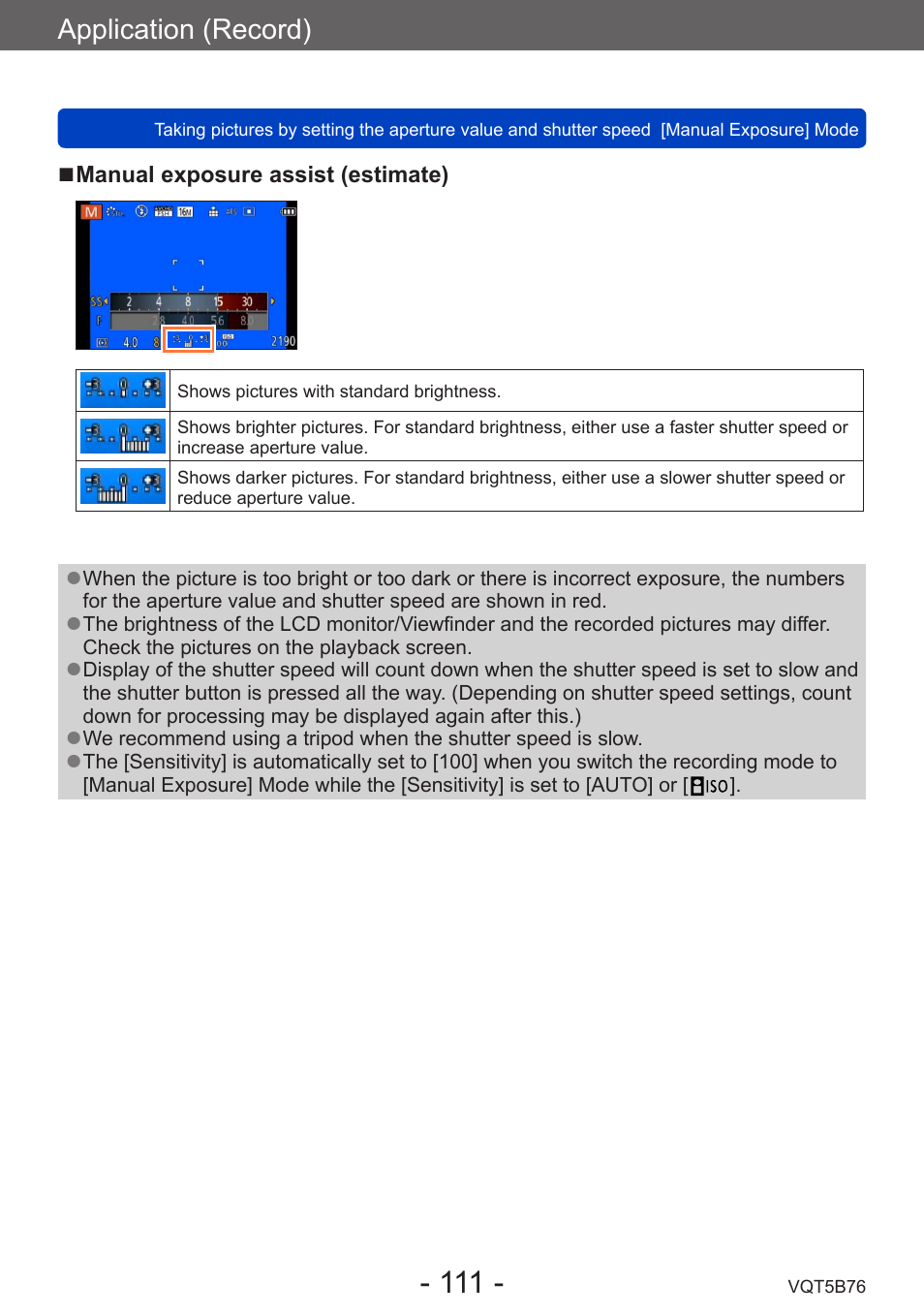 Application (record) | Panasonic DMC-FZ70K User Manual | Page 111 / 226