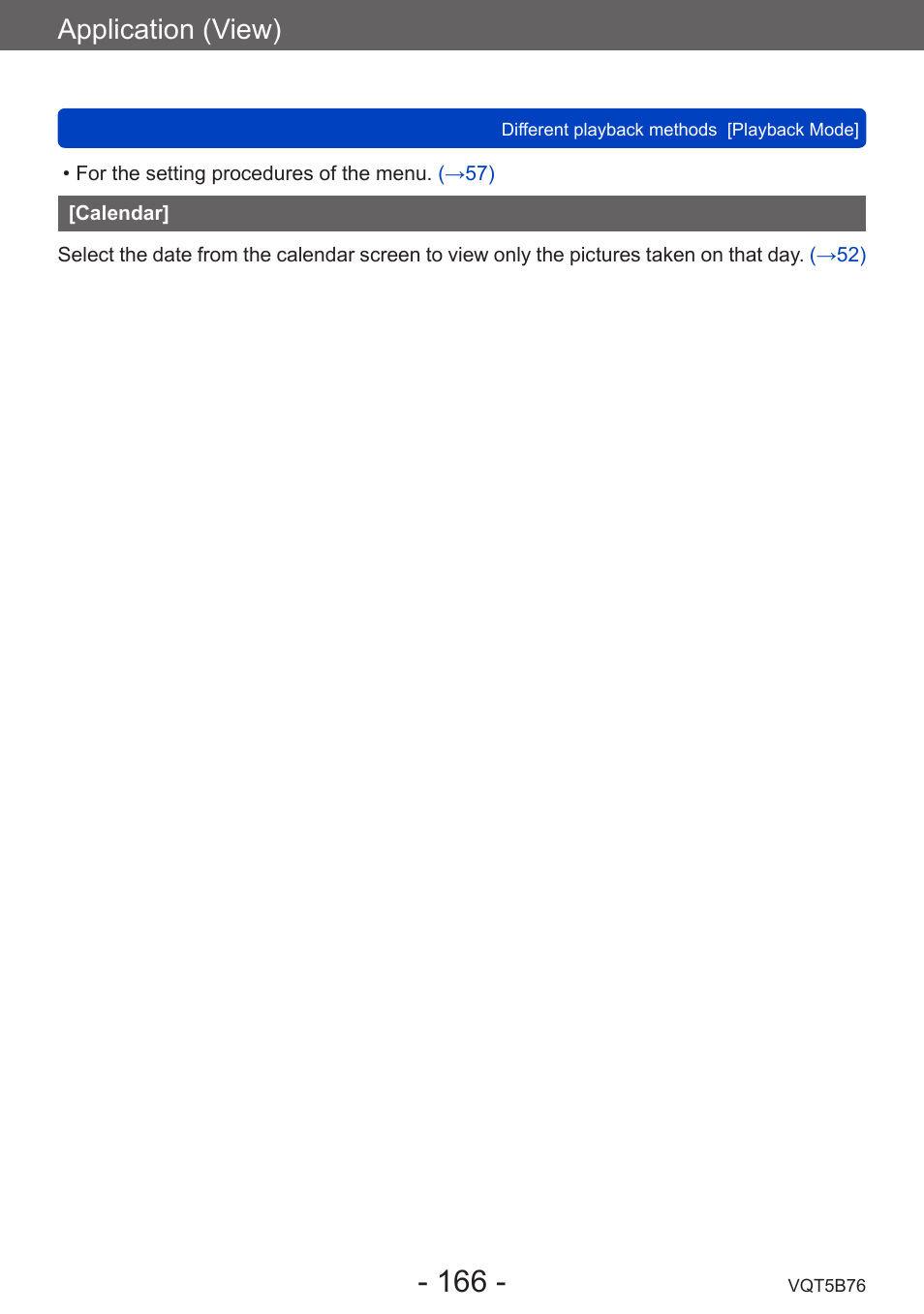 Calendar, Application (view) | Panasonic DMC-FZ70K User Manual | Page 166 / 226