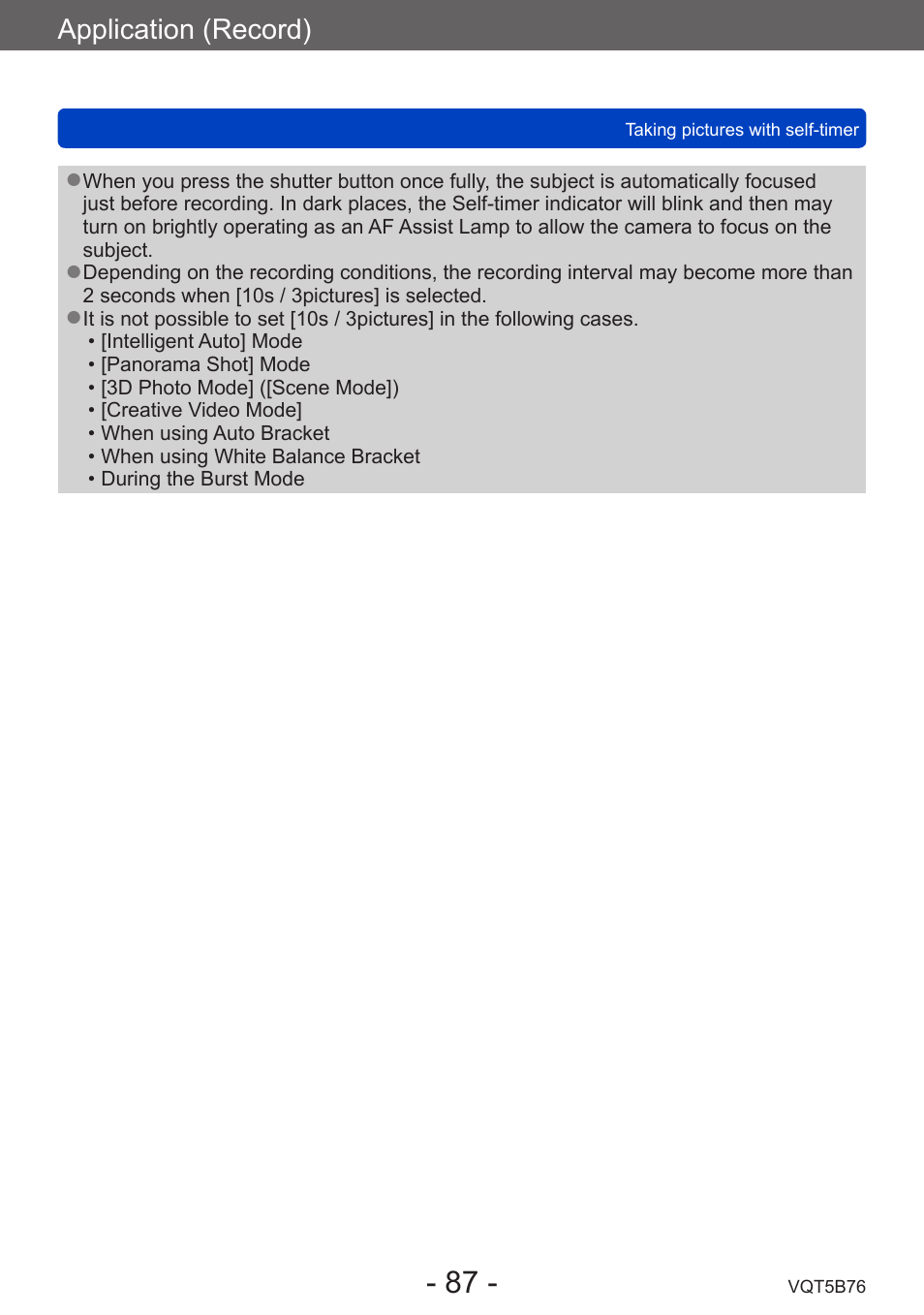 Application (record) | Panasonic DMC-FZ70K User Manual | Page 87 / 226
