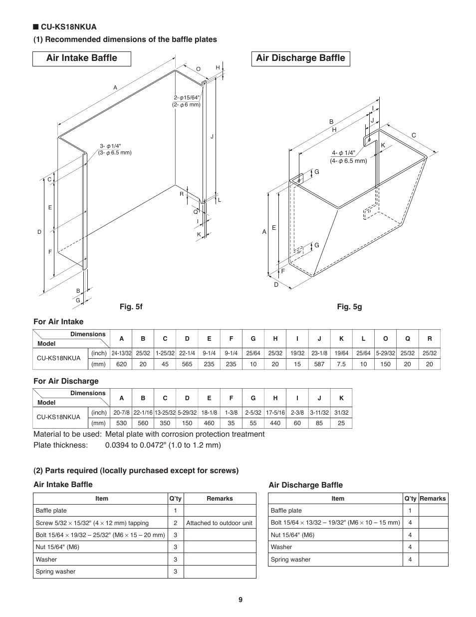 Air intake baffle air discharge baffle | Panasonic KS18NB4UA User Manual | Page 10 / 30