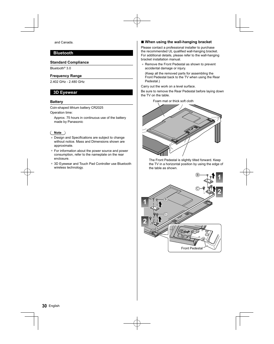 Panasonic TC-58AX800U User Manual | Page 30 / 38