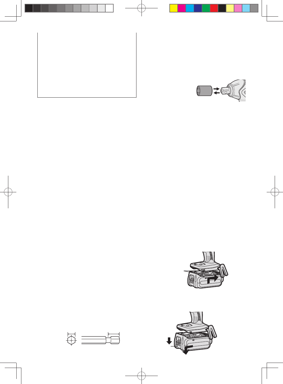 Montage, Fixation ou retrait d’une mèche, Fixation ou retrait de la douille | Fixation ou retrait de la bat terie autonome | Panasonic EY75A2X User Manual | Page 25 / 56