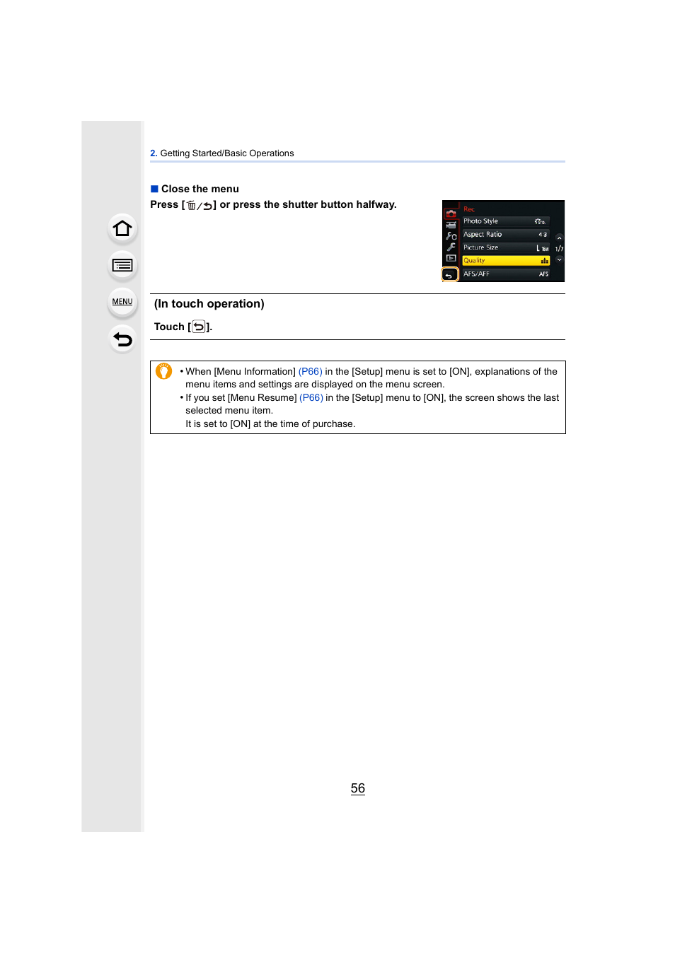 Panasonic DMC-GH4KBODY User Manual | Page 56 / 420
