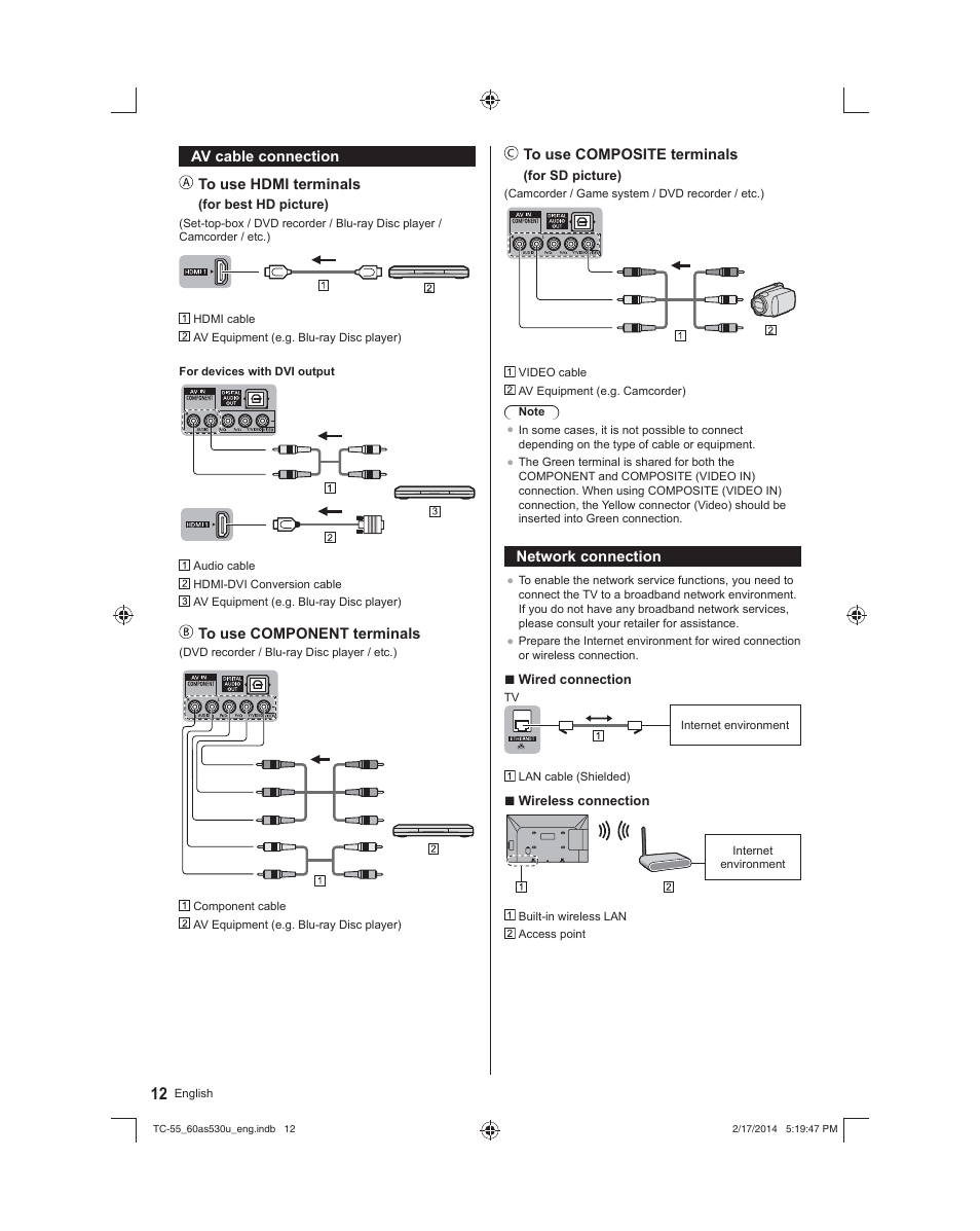 Panasonic TC-60AS530U User Manual | Page 12 / 24