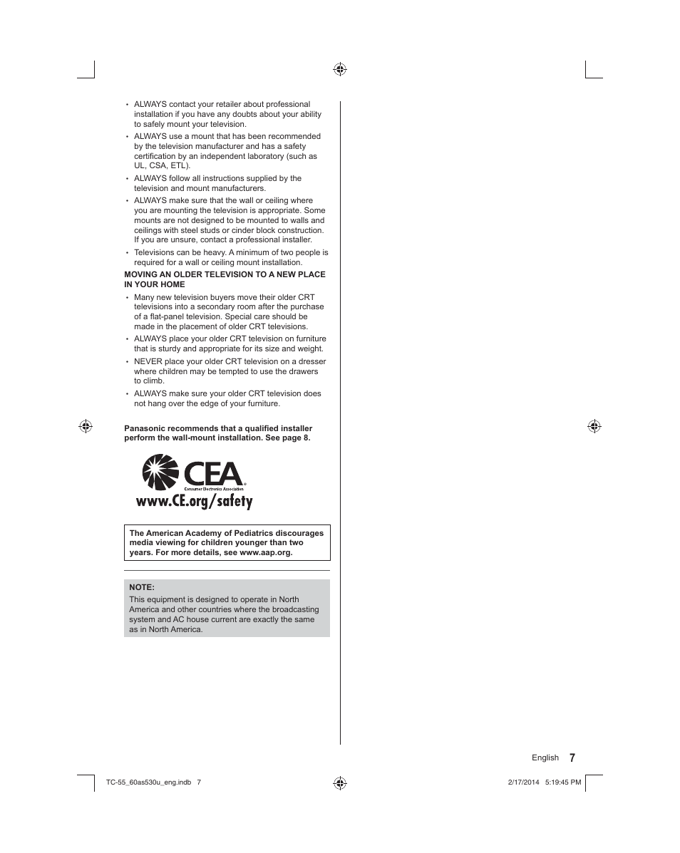 Panasonic TC-60AS530U User Manual | Page 7 / 24
