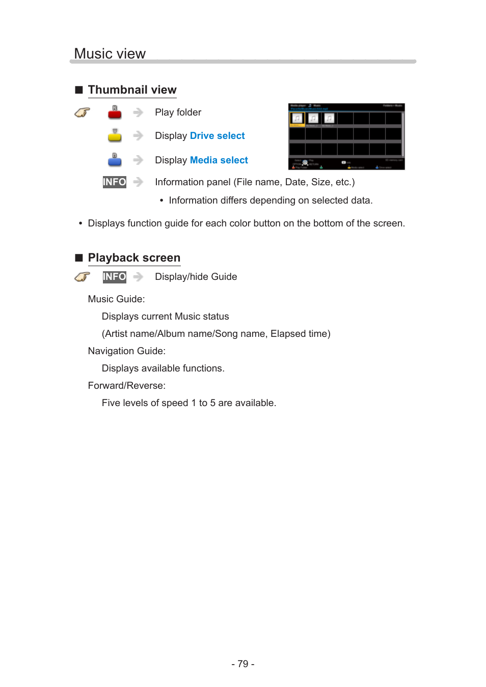 Music view | Panasonic TC-60AS640U User Manual | Page 79 / 171