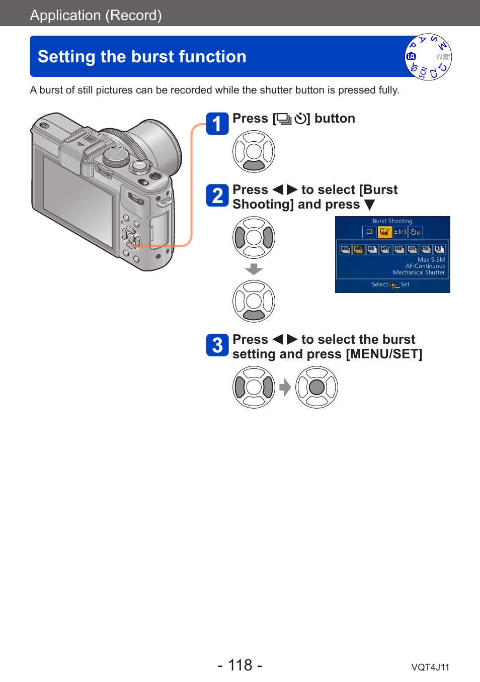 Setting the burst function | Panasonic DMC-LX7K User Manual | Page 118 / 226