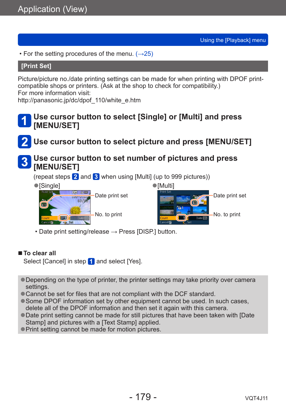 Print set, Application (view) | Panasonic DMC-LX7K User Manual | Page 179 / 226