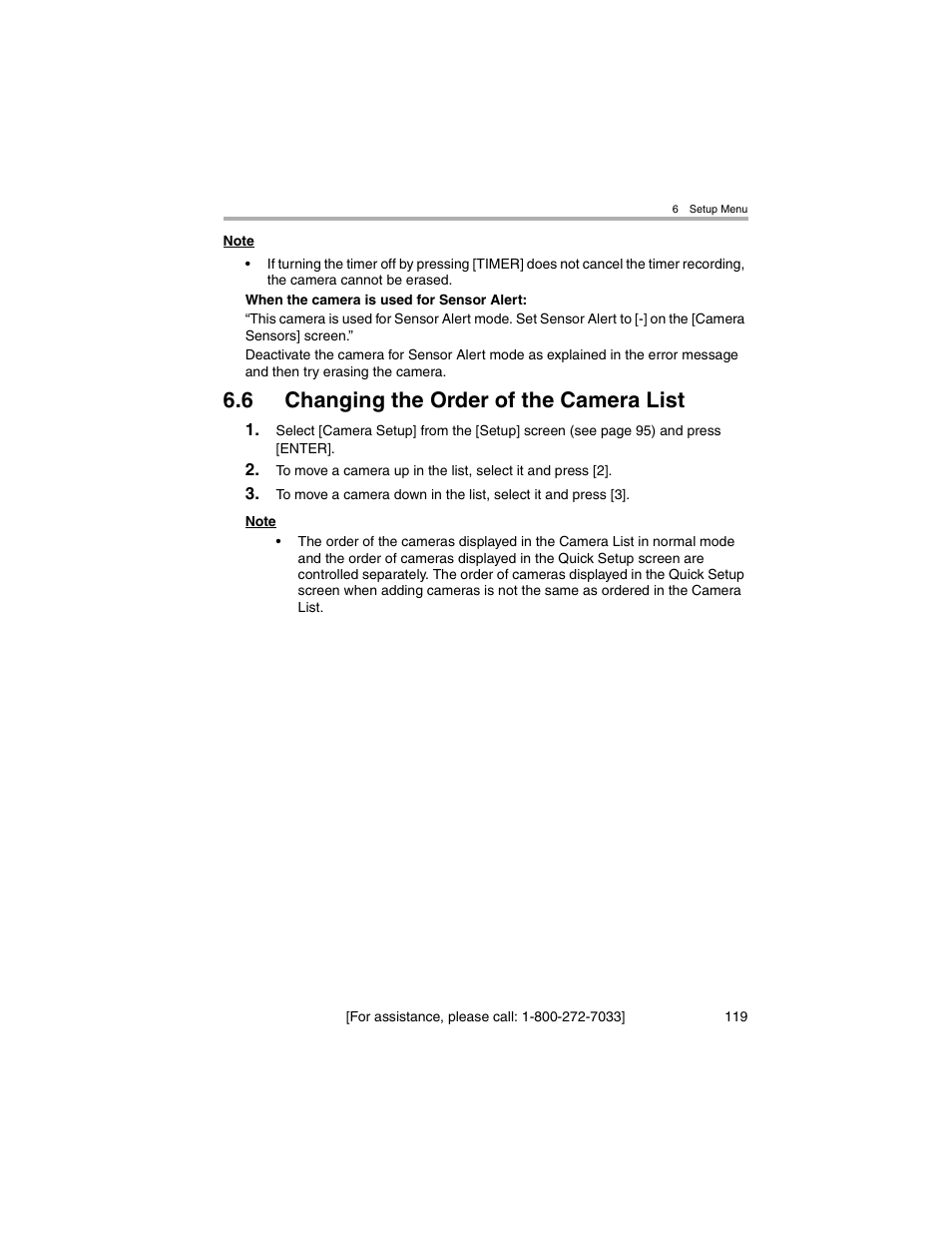 Changing the order of the camera list, 6 changing the order of the camera list | Panasonic BL-MS103A User Manual | Page 119 / 184