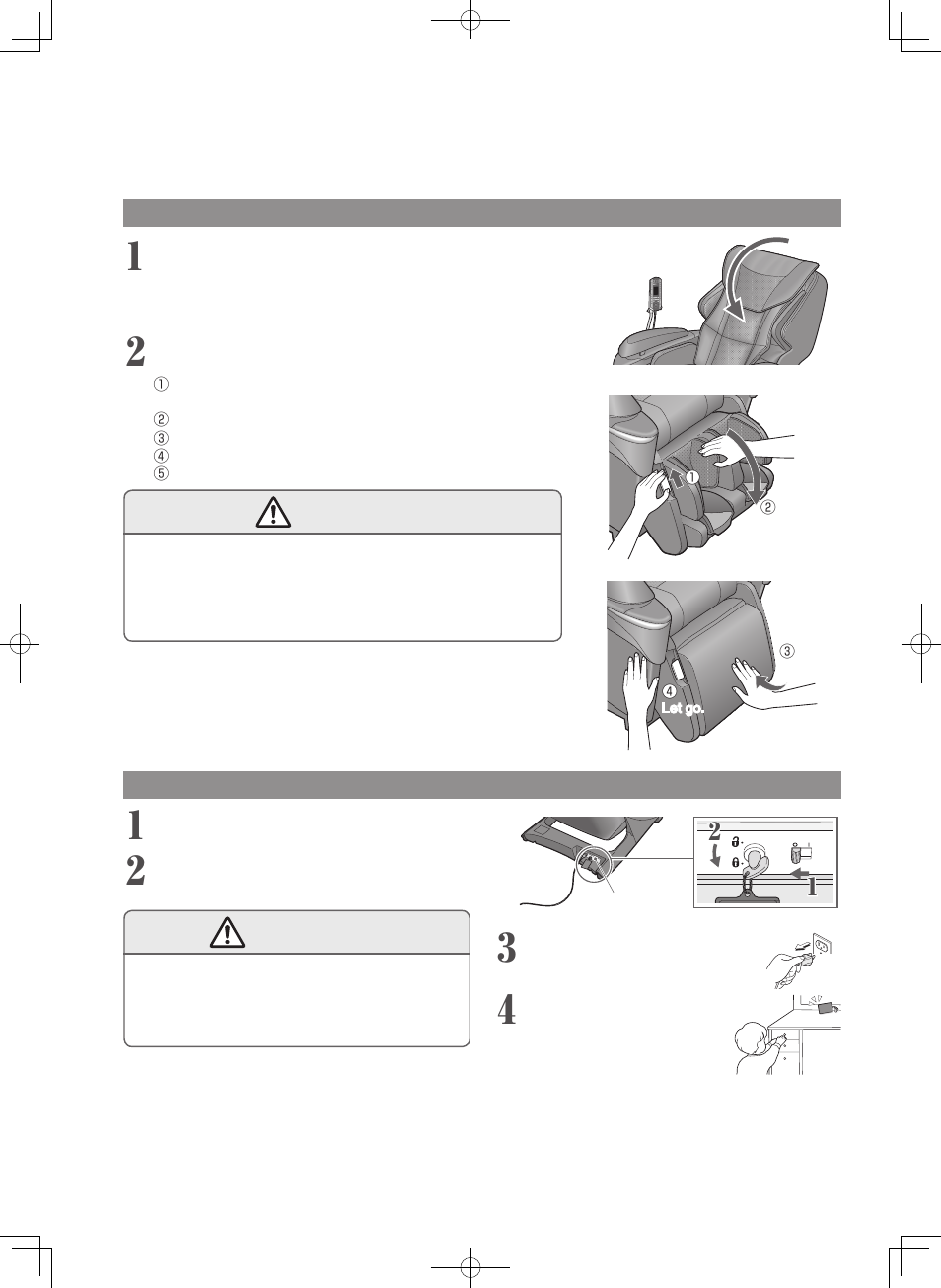 After completing the massage, Warning, Returning to normal chair position | Disconnecting the power | Panasonic EP-MA73KU User Manual | Page 43 / 59