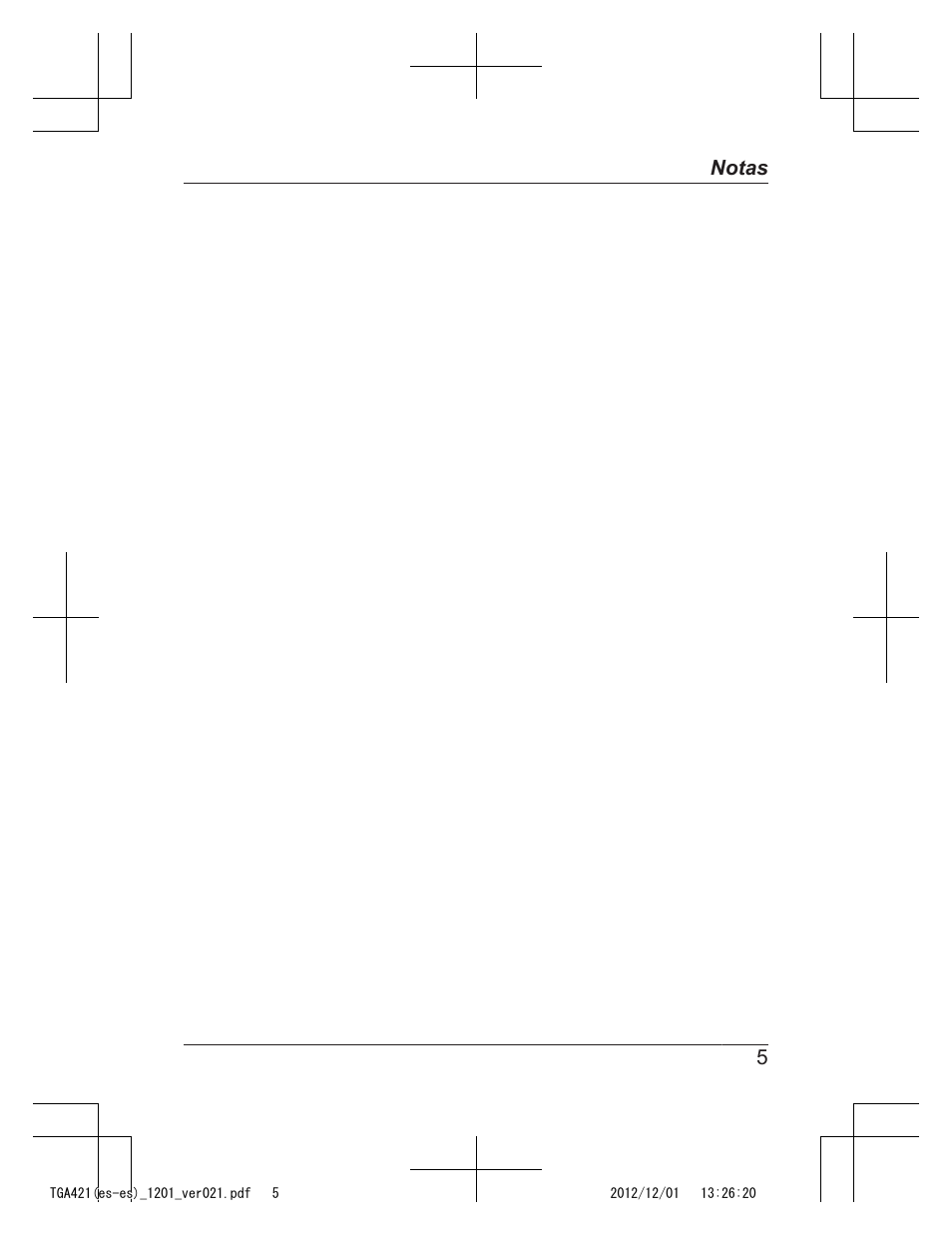 5notas | Panasonic KX-TGA421N User Manual | Page 16 / 16
