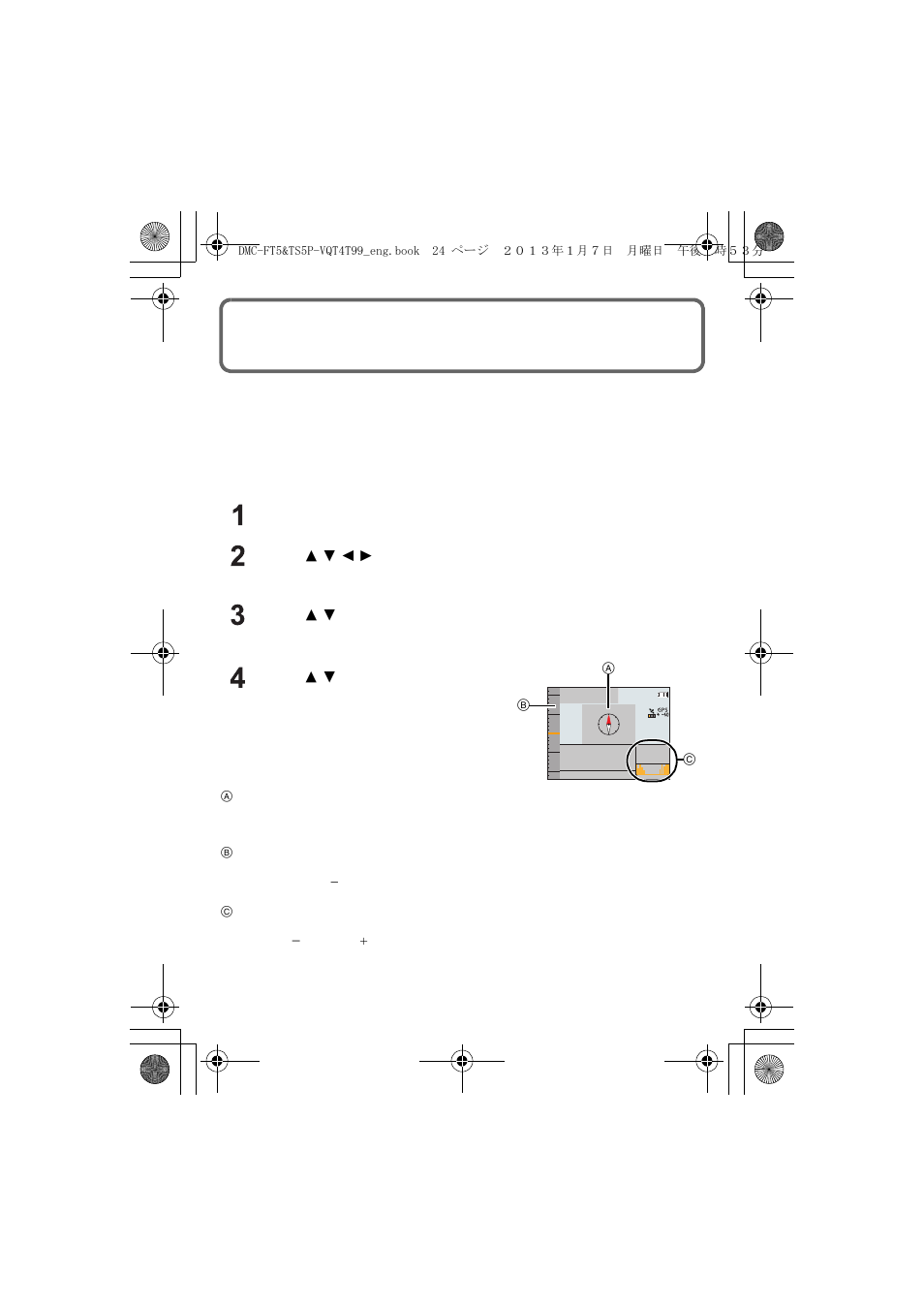 Sensors (compass/altimeter/barometer) are operated | Panasonic DMC-TS5D User Manual | Page 24 / 43