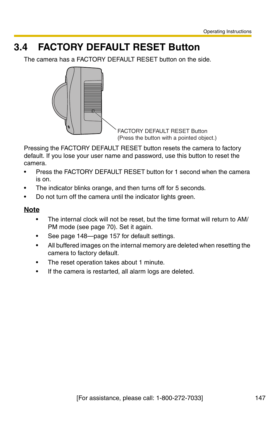 4 factory default reset button, Ge 147 | Panasonic KX-HCM110A User Manual | Page 147 / 176