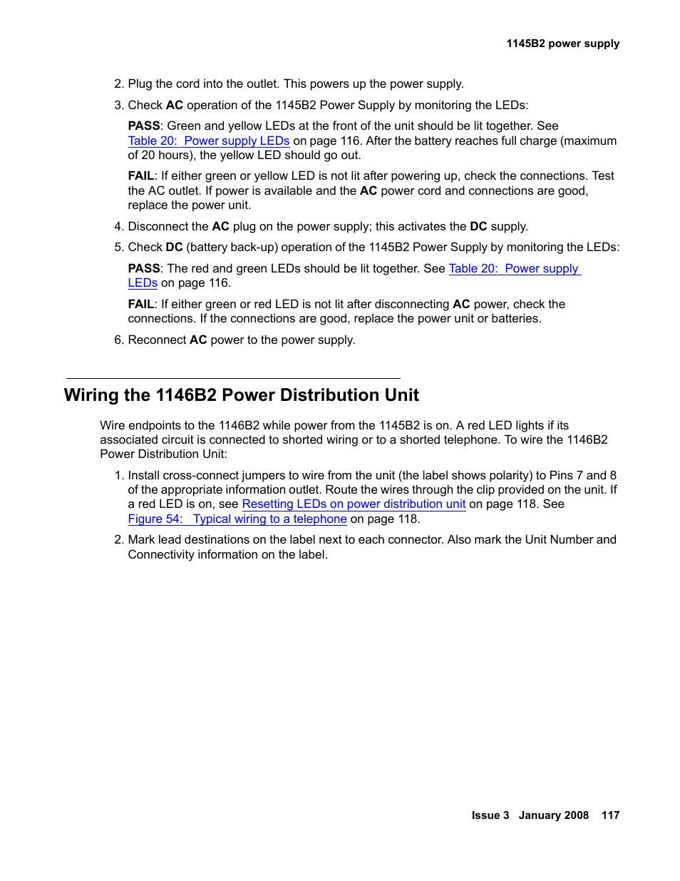 Wiring the 1146b2 power distribution unit | Avaya 03-300686 User Manual | Page 117 / 156