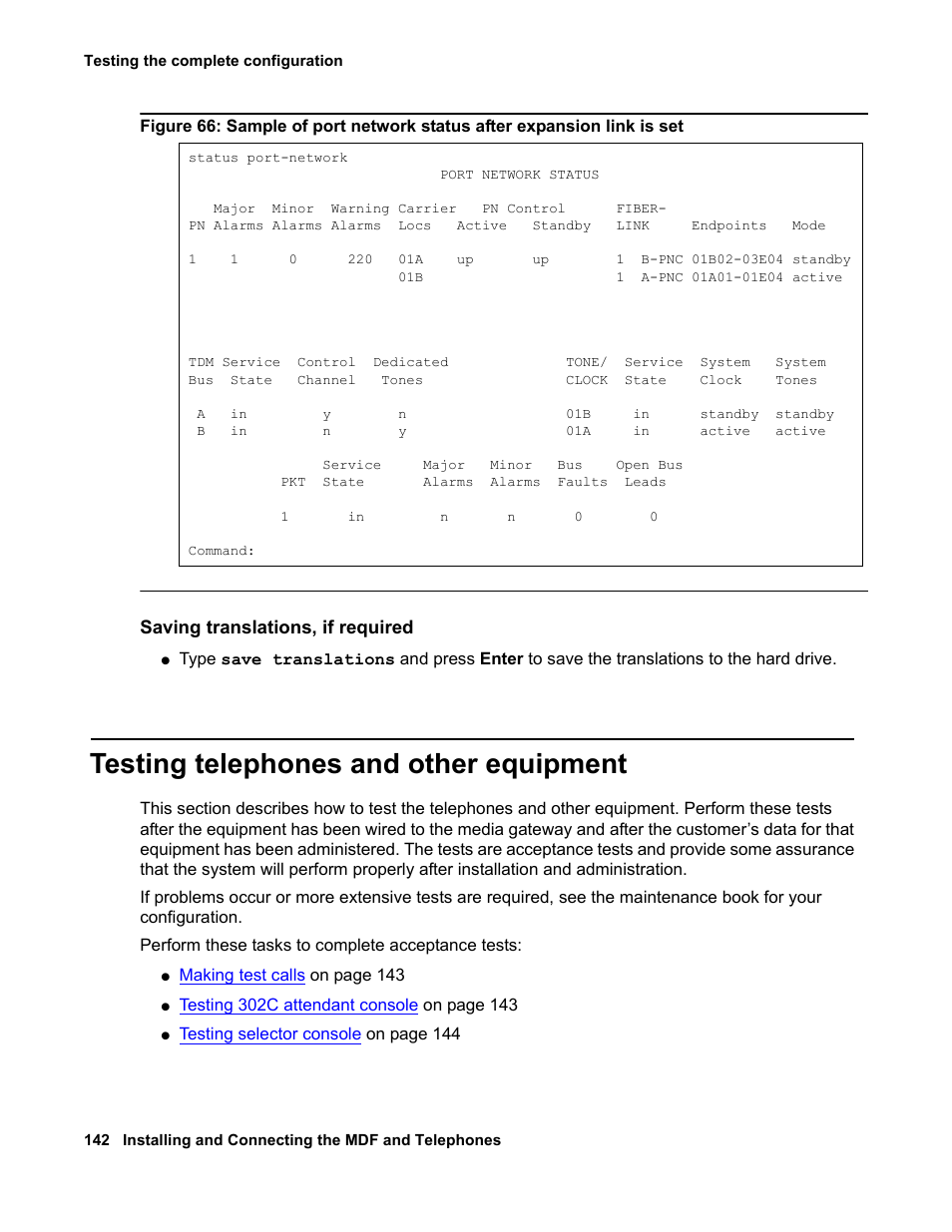 Testing telephones and other equipment | Avaya 03-300686 User Manual | Page 142 / 156