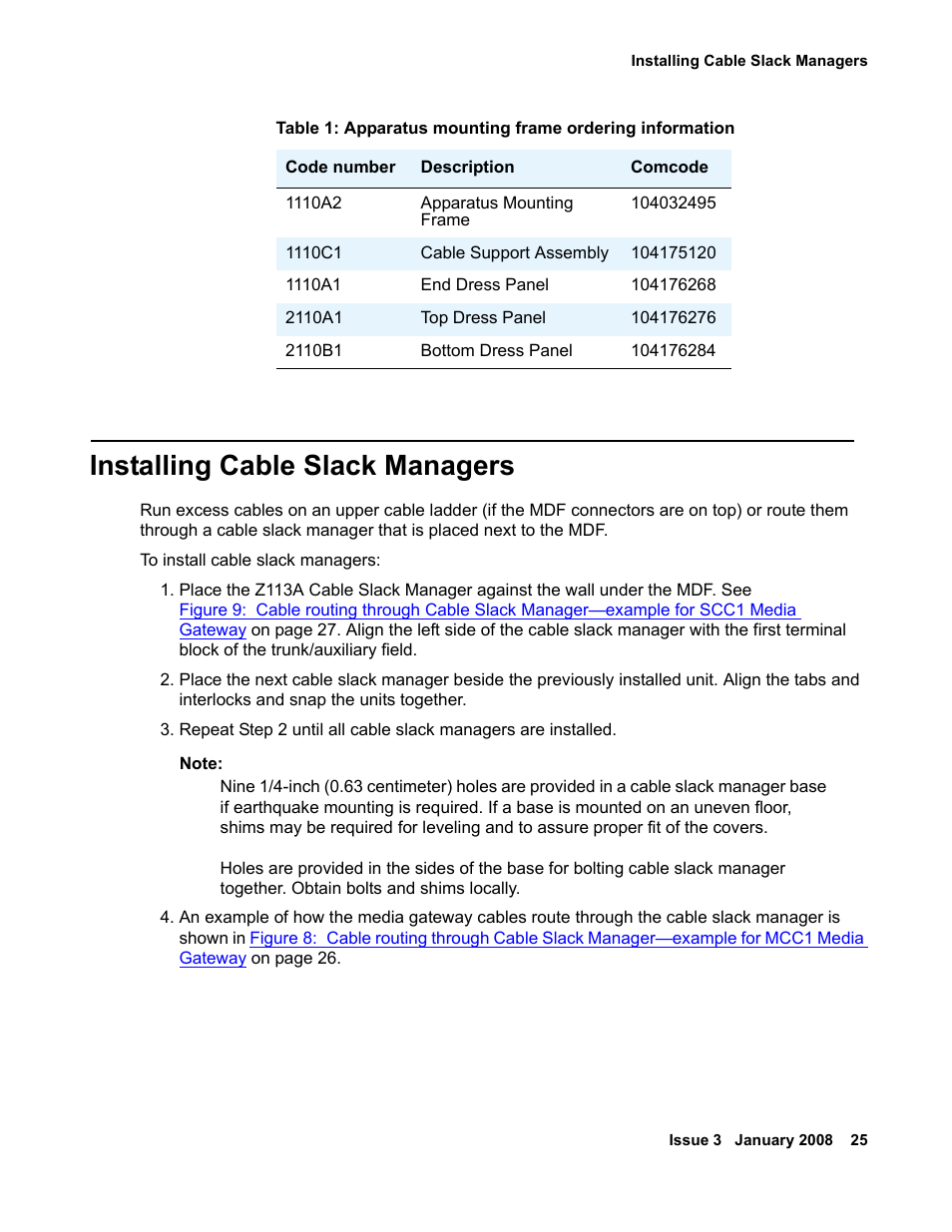 Installing cable slack managers | Avaya 03-300686 User Manual | Page 25 / 156