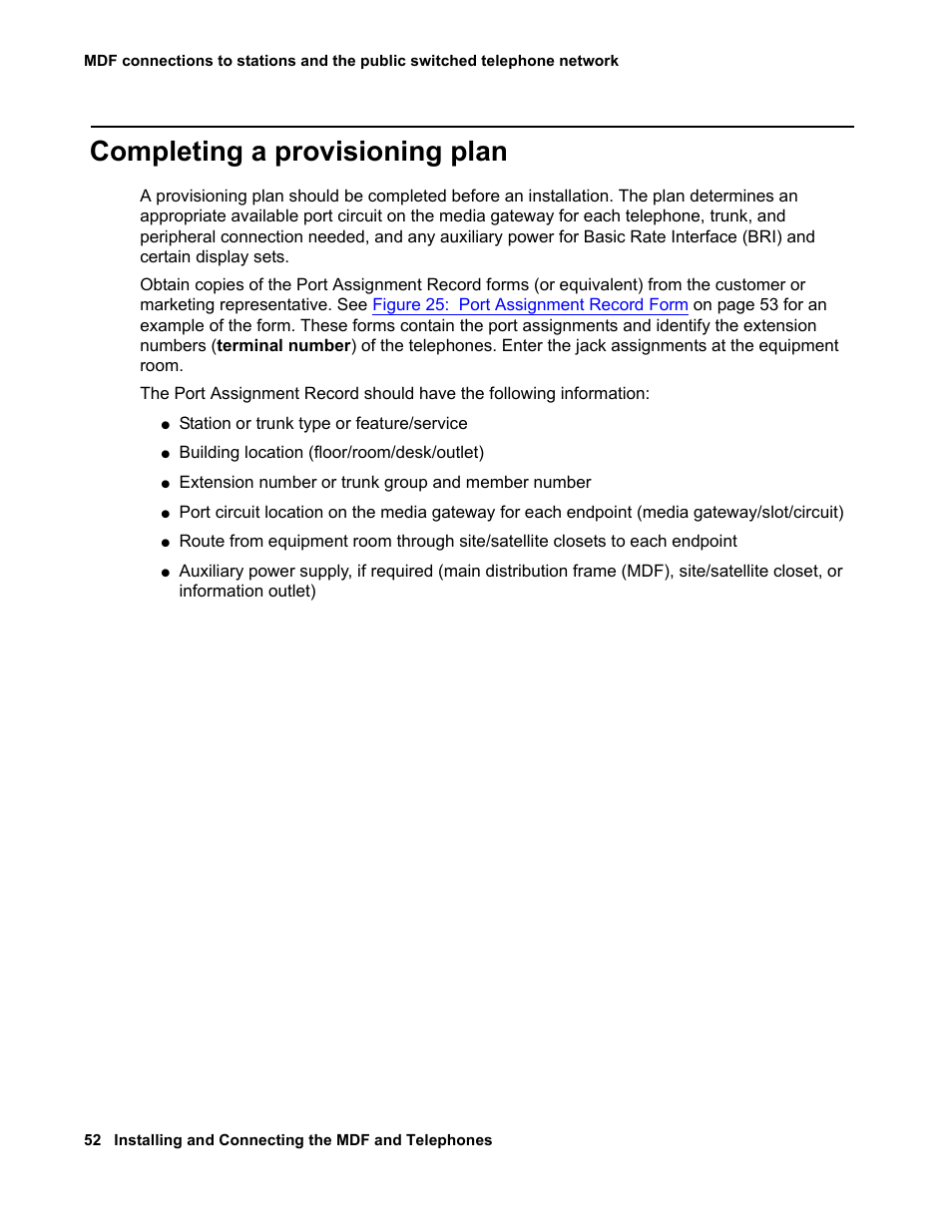 Completing a provisioning plan | Avaya 03-300686 User Manual | Page 52 / 156