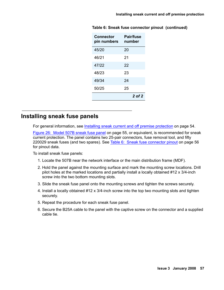 Installing sneak fuse panels | Avaya 03-300686 User Manual | Page 57 / 156