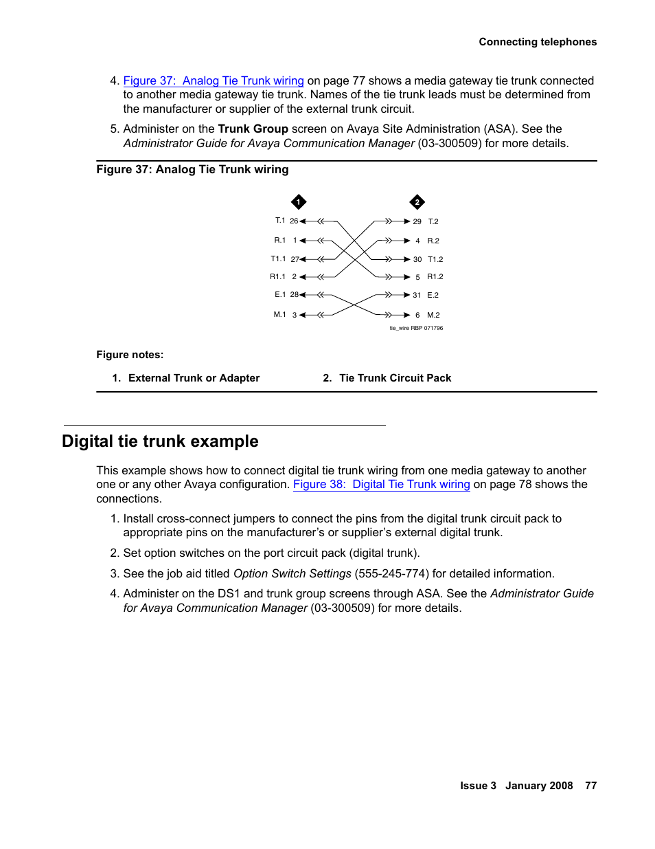 Digital tie trunk example | Avaya 03-300686 User Manual | Page 77 / 156