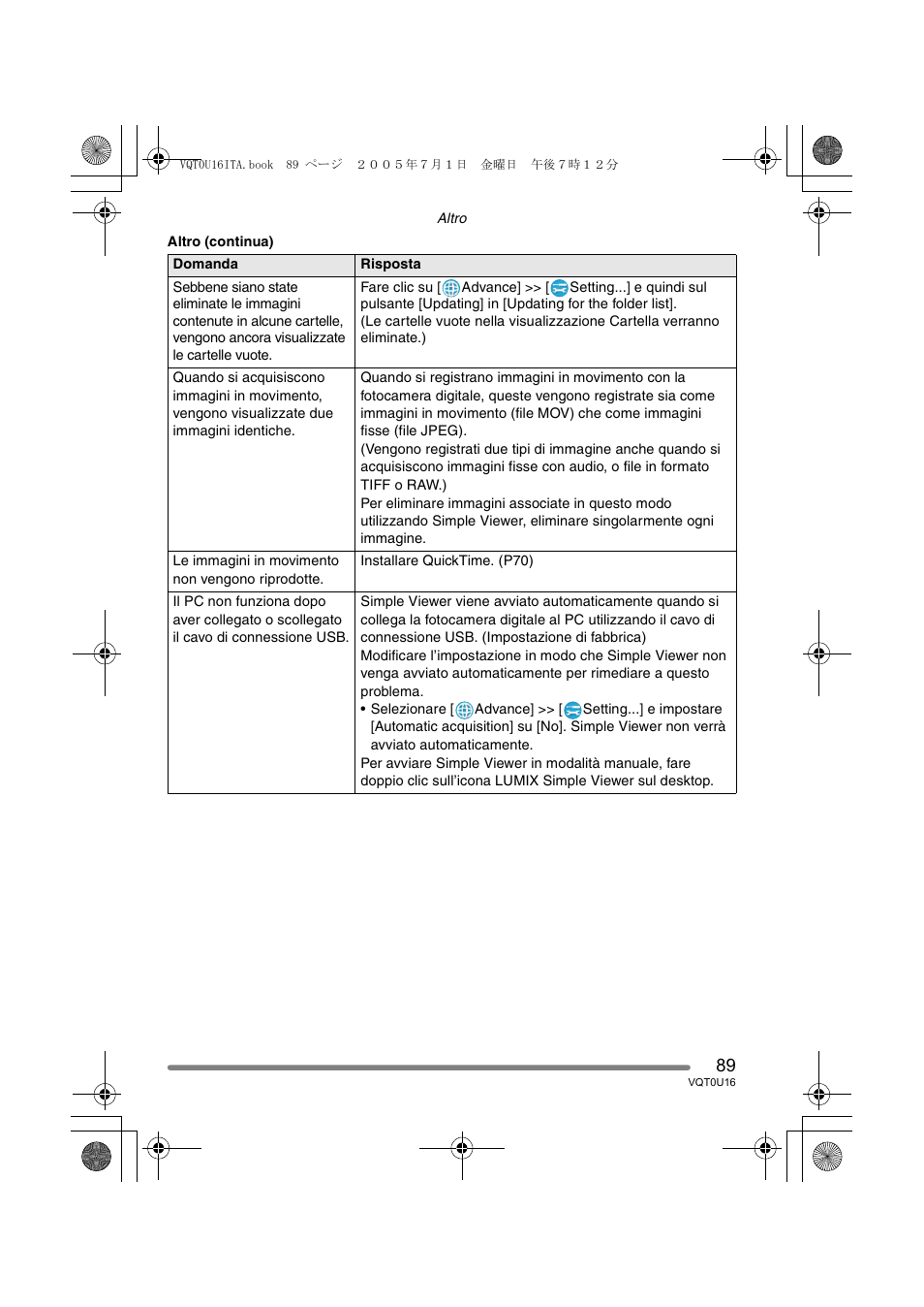 Panasonic VQT0U16 User Manual | Page 89 / 120
