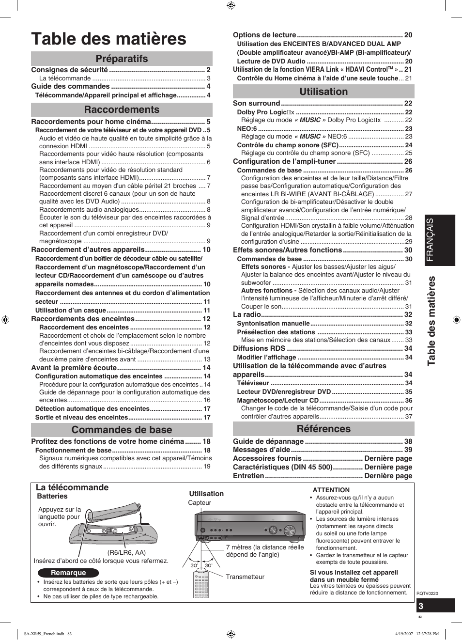 Panasonic SAXR59 User Manual | Page 83 / 120