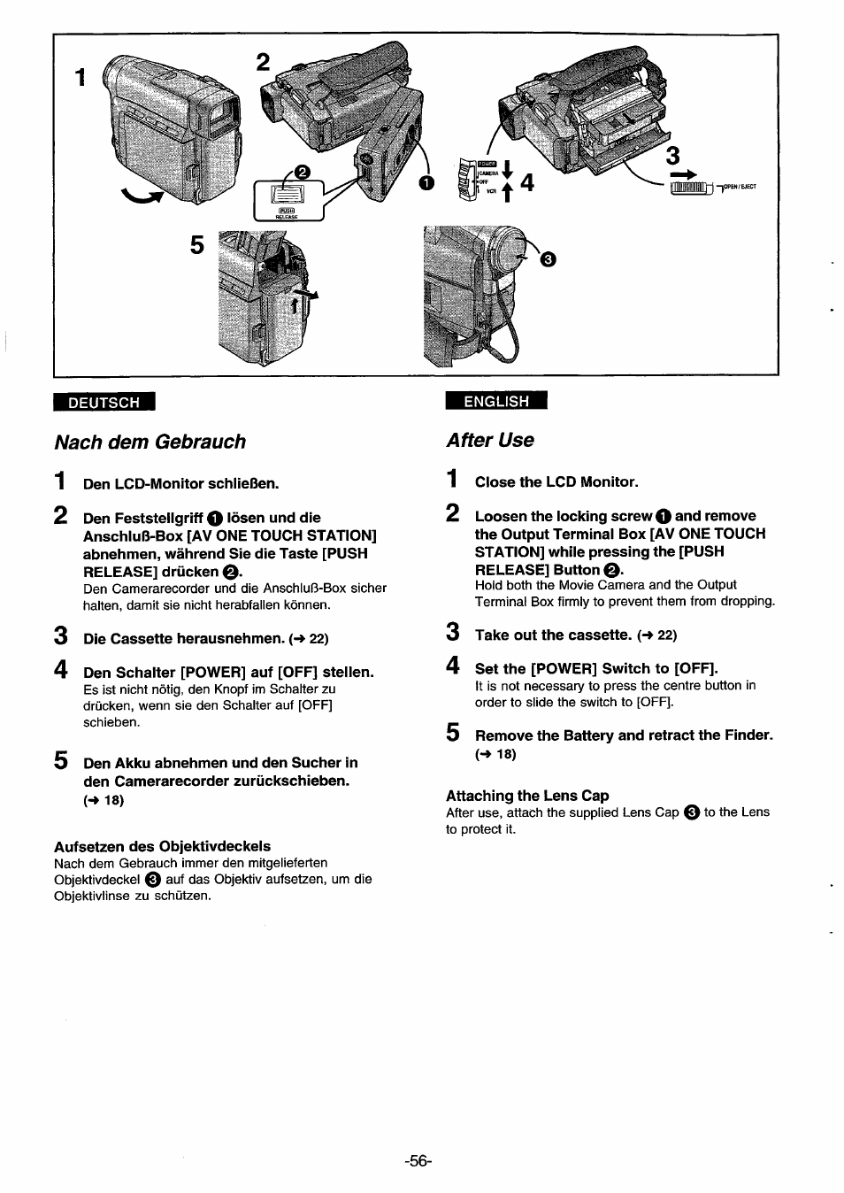 Nach dem gebrauch | Panasonic NVDS33EG User Manual | Page 55 / 193