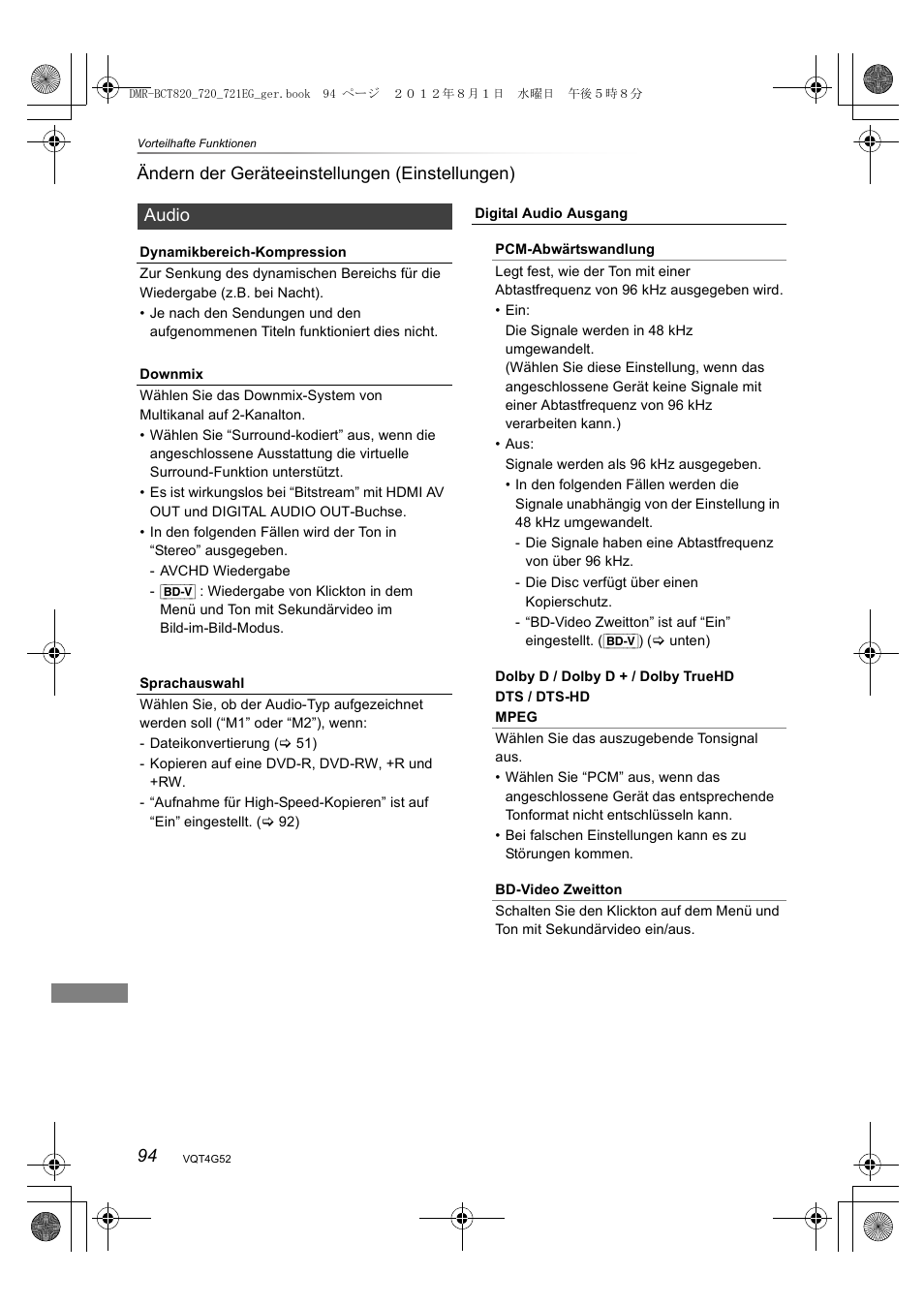Panasonic DMRBCT720EG User Manual | Page 94 / 128