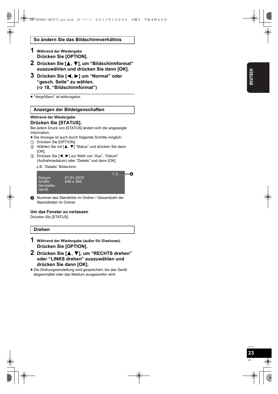 Panasonic DMPB200EG User Manual | Page 23 / 196